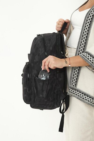 H&D COLLECTİON Unisex Αδιάβροχο υπερμεγέθη τσακισμένο ύφασμα πολλαπλών ματιών Laptop School and Travel Backpack 3062