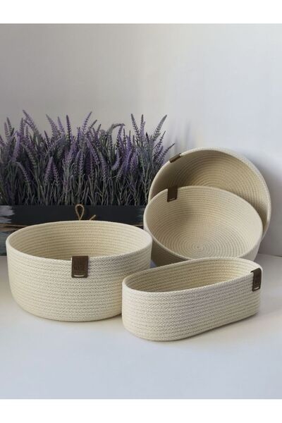 karelim home مجموعة من 4 سلال من حبال الجوت لتنظيم ديكور المنزل