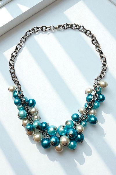 PETEK AKSESUAR Colorful Pearl Collar Necklace