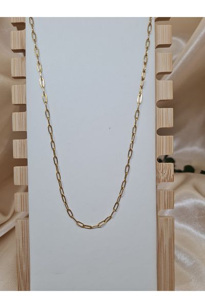 ZEYM Steel Ring Chain Necklace – Water and Tarnish Resistant Gold Design