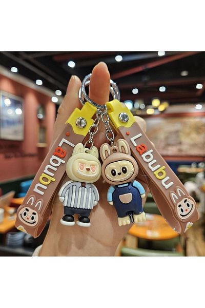 victiny Labubu Mini Keychain Silicone Material Labubu Doll Pendant