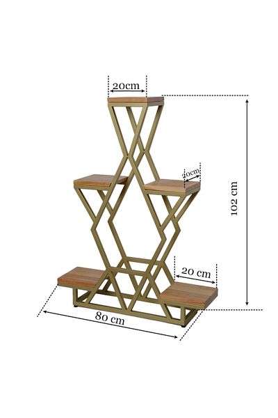 fromro Decorative Stand for Flower Pots FLORA, 102 cm height and 80 cm width