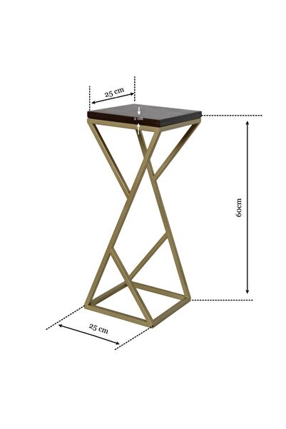 fromro Διακοσμητική βάση για φυτά ELISA, ύψος 62 cm, πλάτος 25 cm, χρυσό ματ