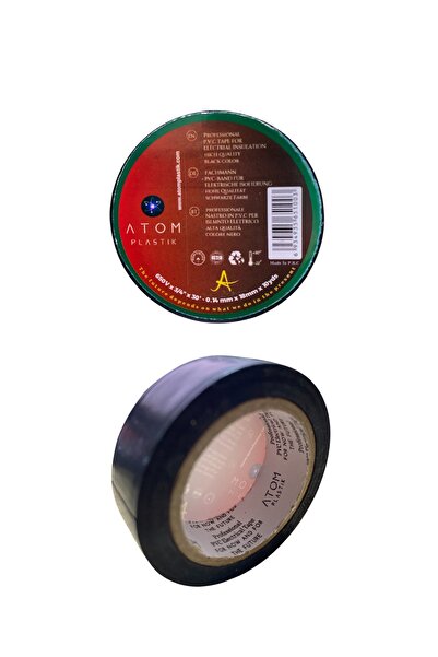 By mag Atom Plastik Siyah İzolasyon Bandı