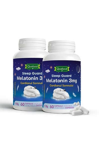 Qualuca Guardian of Sleep, Melatonin 3mg | Pills for peaceful sleep | Set of 2 | 120 capsules