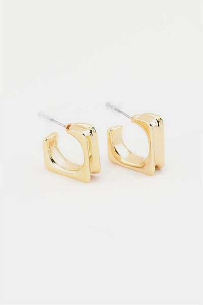 By Zeyna Aksesuar Women's Special Design Square Model 2.5 cm Earrings 0001