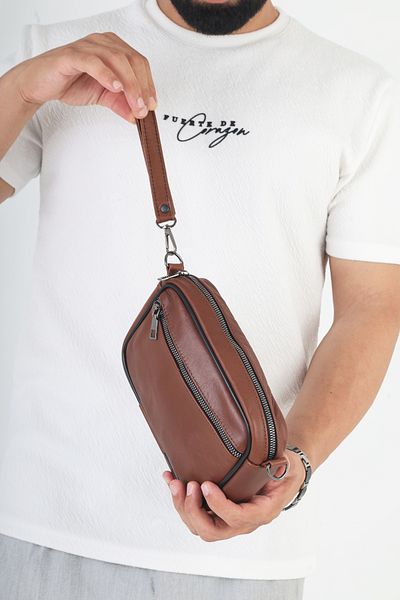 Erzeno Genuine Leather Men's Handheld Portfolio & Clutch Care Bag (with Wrist Strap and Detachable Shoulder Strap)