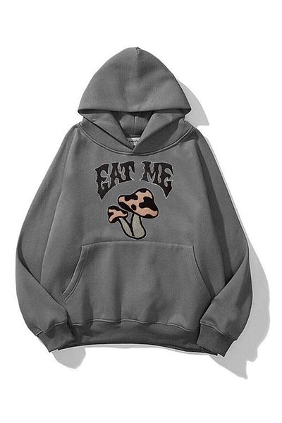 Kalic Studio Unisex Eat Me Anthracite Sweatshirt Gray