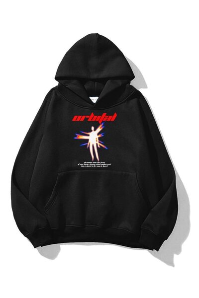 Tarzsokak سويت شيرت مداري للجنسين باللون الأسود