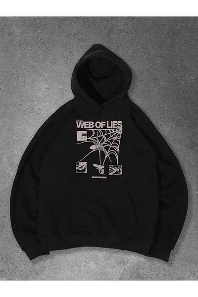Kalic Studio Cupla Unisex Web of Lies Sweatshirt Black