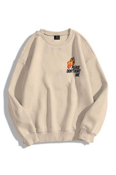 Kalic Studio Unisex Please Don'T Hurt Me Crew Neck Sweatshirt Hoodie Gray