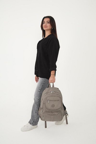 H&D COLLECTİON Αδιάβροχο τσαντάκι πλάτης για φορητό υπολογιστή πολλαπλών διαμερισμάτων Crinkle Fabric 3061