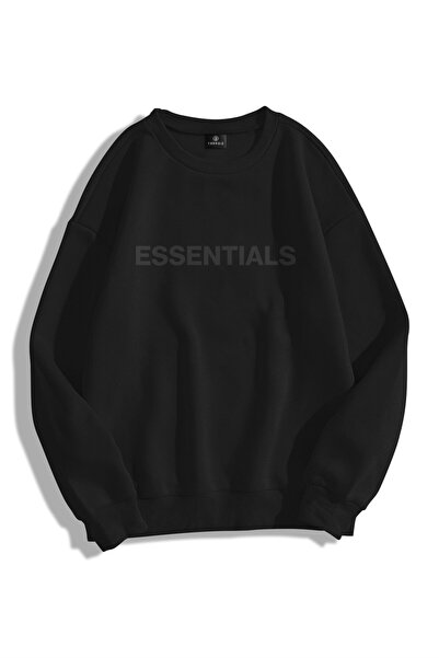 Tarzsokak Hanorac unisex Essentials cu guler rotund, negru