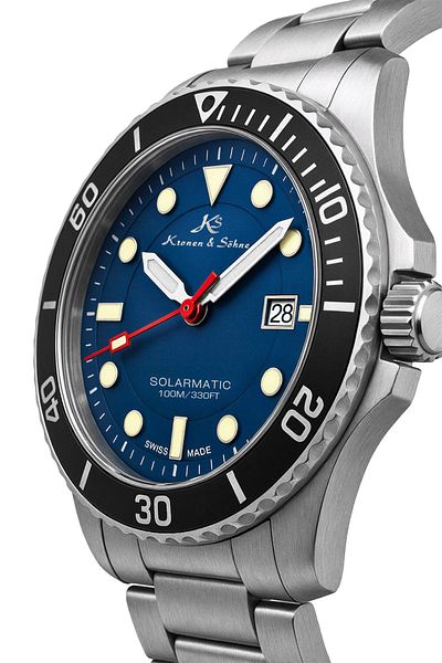 Kronen & Söhne Kronen&Söhne Solarmatic Solar Powered Swiss Made Steel Men's Wristwatch