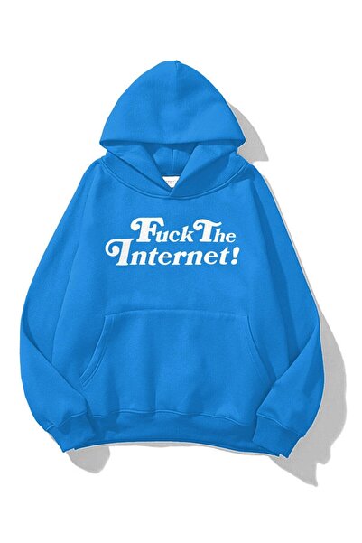 Tarzsokak Unisex F*** the Internet Sweatshirt Soft Blue