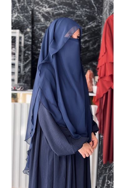 Fashion journey Shaded Oval Souffle Long Size Hajj Umrah Hijab