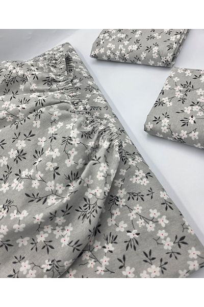 pınarhome collectıon Fabric Fitted Sheet + Pillow Case with Cover for Pad Beds (Corner Depth 30 cm) New Season***