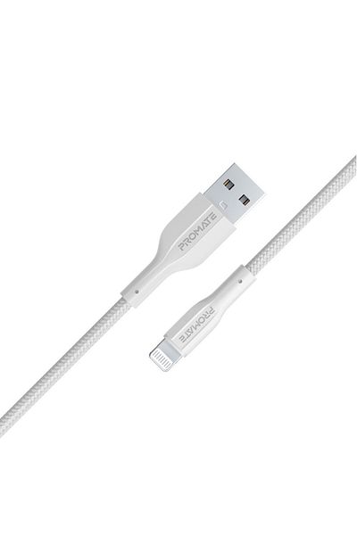 Promate Durable 10W USB-A to Lightning cable provides fast charging and 480Mbps data transfer