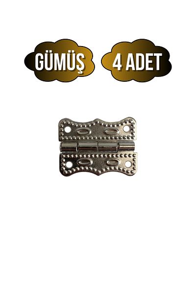 DSYapıAksesuar Papatya Backgammon Hinge Furniture Box Hinge (Silver) (4 Pcs) (Width: 3cm Length: 2cm)