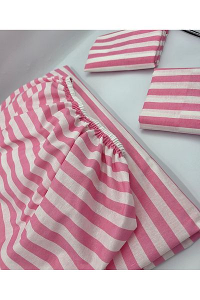 pınarhome collectıon Fabric Fitted Sheet + Pillow Case with Cover for Pad Beds (Corner Depth 30 cm) New Season***