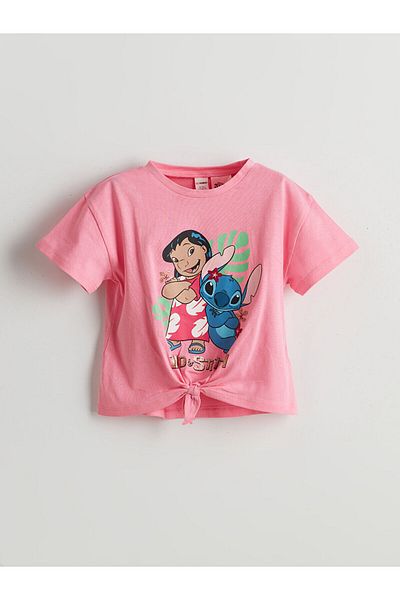 LC Waikiki & Printed Girl's T-Shirt and Shorts 2-Piece
