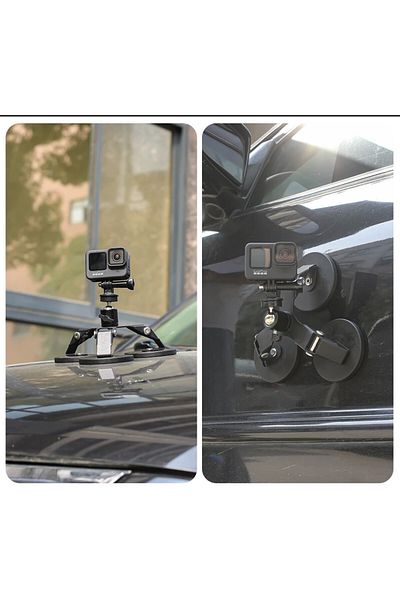 SUREWO Magnetic Suction Cup for Attaching Gopro Hero 13,12,11,10,9,8,7 to Car or Metal Objects, Triple Base