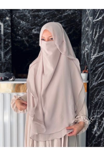 Fashion journey Hijab Hajj Umrah Shaded Oval Soufflé Long Length