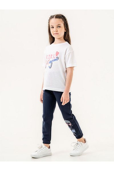 LC Waikiki Crew Neck Baby Girl T-Shirt and Sweatpants