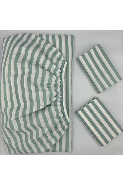 pınarhome collectıon Fabric Fitted Sheet + Pillow Case with Cover for Pad Beds (Corner Depth 30 cm) New Season***