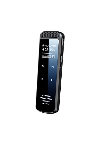 CLC SmartGear Voice Recorder Q55 32GB, 360° Stereo, Dual Mic, DSP, Voice Activation, OTG, Touch, Expandable, Black