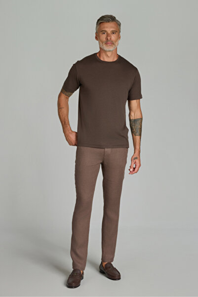 Bisse Crew Neck Brown Men's T-Shirt
