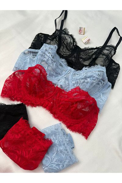 İNKO İÇ GİYİM Set de 6 sutien fără căptușeală din dantelă