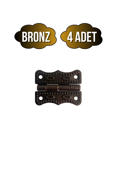 DSYapıAksesuar Papatya Backgammon Hinge Furniture Box Hinge (Bronze) (4 Pcs) (Width: 3cm Length: 2cm)