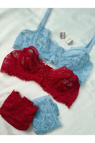 İNKO İÇ GİYİM Set de 4 sutien fără cupă din dantelă