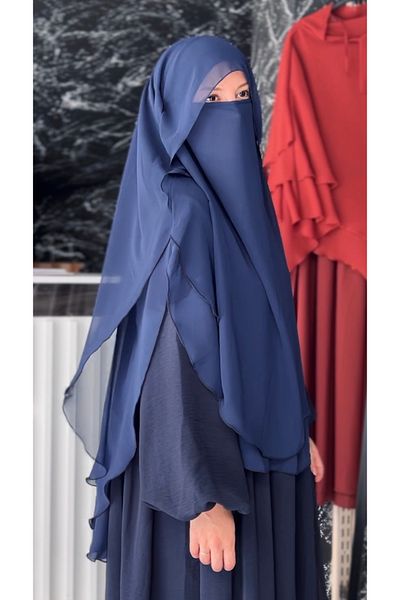 Fashion journey Shaded Oval Souffle Long Size Hajj Umrah Hijab