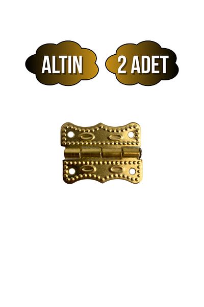 DSYapıAksesuar Papatya Backgammon Hinge Furniture Box Hinge (Gold) (2 Pcs) (Width: 3cm Length: 2cm)