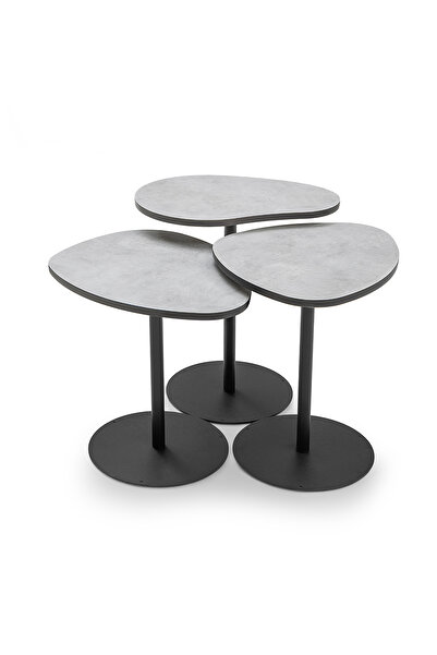 Gaga Mobilya Zigon sehpa Orta sehpa Yan sehpa (stoneovalaçıkgri)