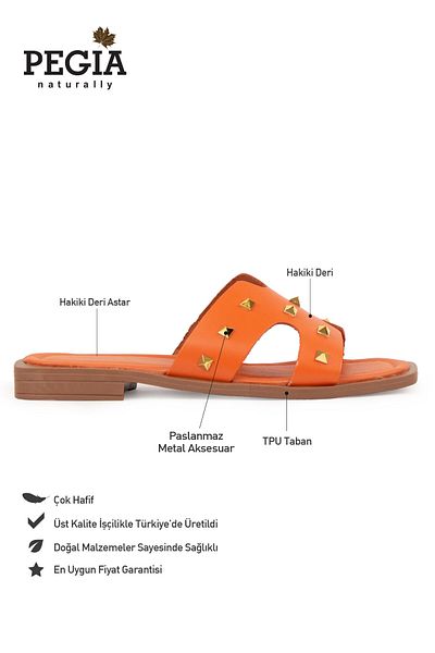 Pegia Genuine Leather Women's Slippers Dg6057