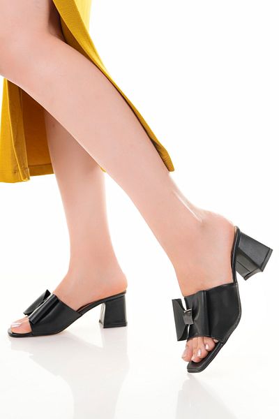 Firibu Transparent Heeled Banded Heeled Slippers Shoes with Stones