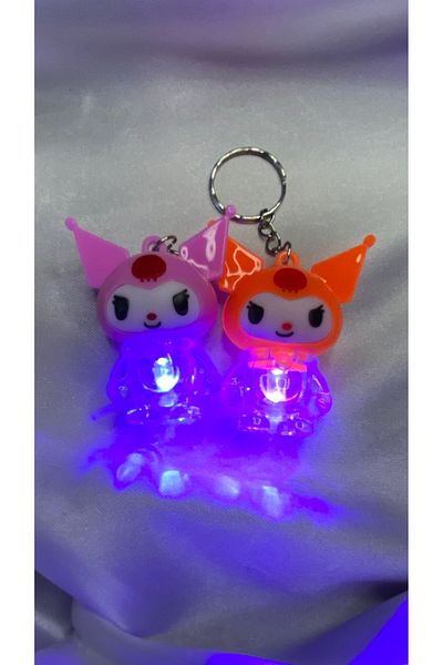 GLOWVİA AKSESUAR Illuminated Kuromi Keychain Orange & Pink Set of 2 (Price Is)