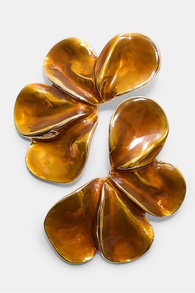 Stradivarius Enamelled fan earrings