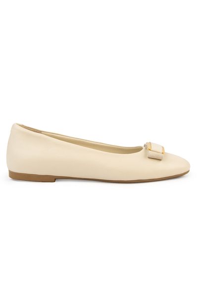 Pegia Genuine Leather Buckle Ballerinas Dg6048
