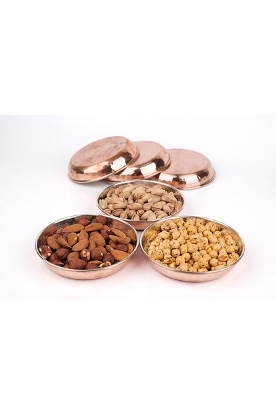 Haale Copper Premium Hand Tattoo Breakfast Snack Bowl Set of 6 (Luxury, Thick)