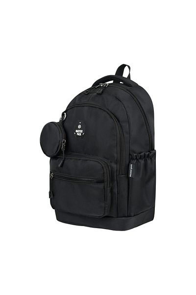 Dadacuq Satin Fabric Four Compartment Casual Travel School Backpack with Wallet Accessories