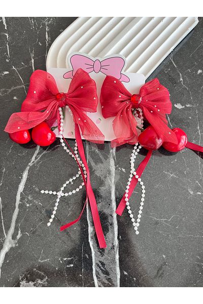 EMKSHOP Red Bow Cherry Buckle