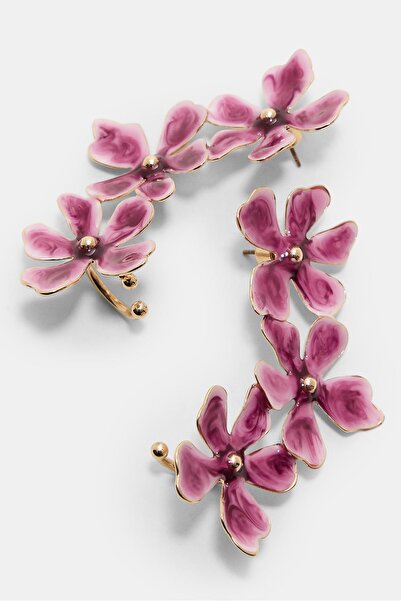 Stradivarius Çiçekli ear cuff küpe