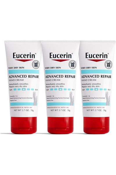 Eucerin Advanced Repair Hand Cream - Fragrance-Free, 8.1 Oz (Pack of 3)