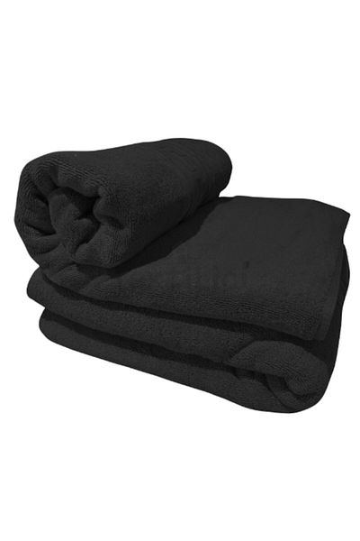 TextiLici Set 2 Prosoape Negru Bumbac 100% 70x140 cm pentru Baie – Absoarbe Rapid, Calitate Premiu