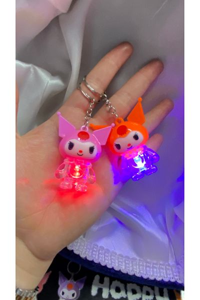GLOWVİA AKSESUAR Illuminated Kuromi Keychain Orange & Pink Set of 2 (Price Is)