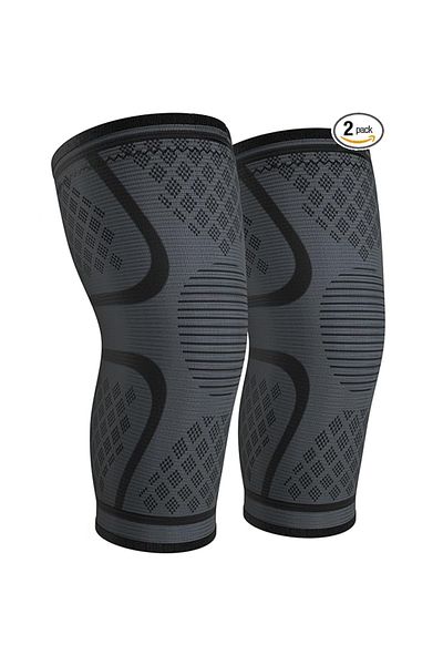 OEM Set of 2 Elastic Knee Pads, Shawnice, Max Sport, Handball, Volleyball, Basketball, Unisex, Gray